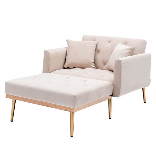 Fauteuil moderne inclinable dossier réglable chaise longue pliable salon chambre bureau beige