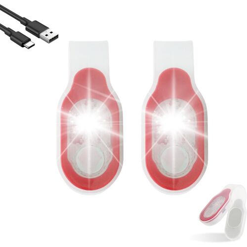 KALANKA-Lot de 2 Lampe de Nuit pour Infirmières Lampe de Poche à Pince Rechargeable USB Magnétique 3 Modes Lumières de Course à Clip pour Nuit Infirmière de Nuit, Chemise, Course, Jogging, Camping