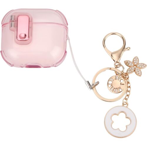 acdsgd-Housse Protection pour Airpod 4, Étui de Protection Transparent en TPU avec Porte-Clés pour Écouteurs Design Bling-Bling Mignon Compatible avec Les AirPods et iPods 4 Génération
