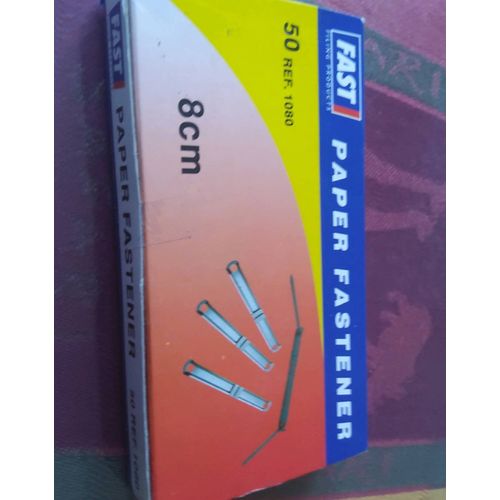 Boite De 50 Attaches Métal Pour Reliure Archives Papier Fastener 8 Cm