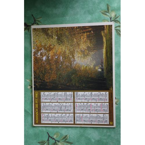 Almanach Des Postes Ptt Calendrier 1980 Forêt Biches Région Jura