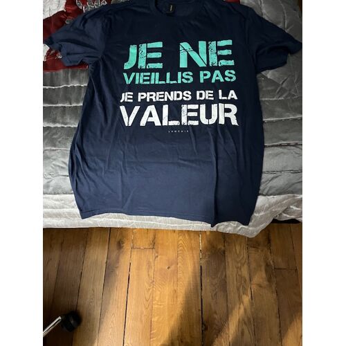 T-Shirt Bleu Marine Homme En Coton, Taille M.