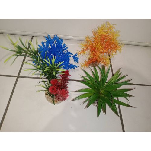 Lot De 4 Plantes D'Aquarium Décoratives Aquatiques Artificielles