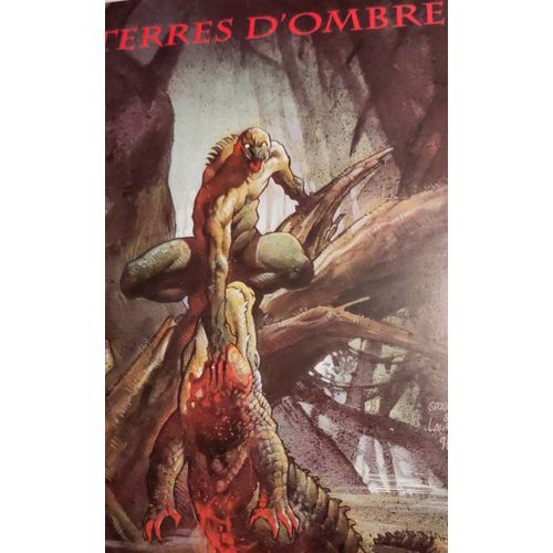 Affiche Épreuve Planche Seule De Bd Terres D'Ombre Aux Éditions Delcourt 1998 Gibelin / Springer / Lauffray Couleur