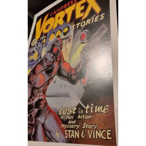 Affiche Épreuve Planche Seule Cambell Vortex 1998 Aux Éditions Delcourt Stan Vince - Lost In Time A Full Action And Mystery Story Vierge Cartonnée