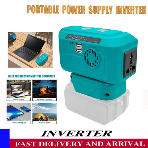 Batterie Externe Portable 200w Compatible Avec Les Batteries Makita-Batterie Non Inclusevers Ca 220v 230v Usb,Convertisseur De Puissance Double Usb/Type C-Lampe Torche Led, Accessoires De Camping-Car