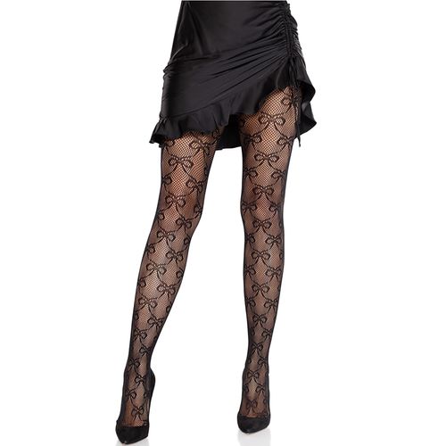 Collants Résille À Noeud Noir - Leg Avenue