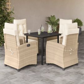 Prolenta Premium - Ensemble À Manger De Jardin Avec Coussins 5pcs Beige Poly Rotin
