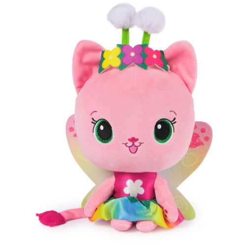 Gabby's Dollhouse Fairylandia, Peluche lumineuse arc-en ciel Kitty Fairy officielle, chat en peluche, jouets sensoriels pour les enfants à partir de 3 ans