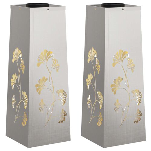 vidaXL Lumière de chemin LED solaire 2 pcs Acier inoxydable