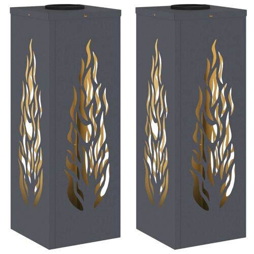 vidaXL Lumière de chemin LED solaire 2 pcs Anthracite