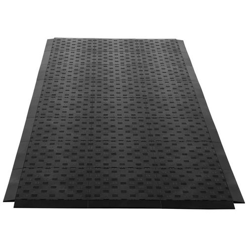 Kit de Bordures Mâles pour Dalles de Sol de Garage-Duoku-Lot de 15-Modulaires et Emboîtables-en PP-Antidérapantes-Noir