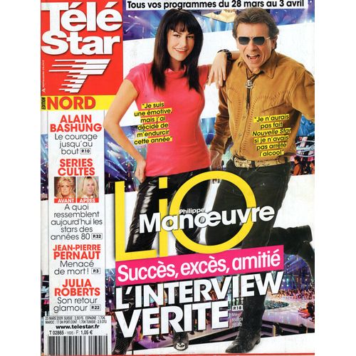 Télé Star 1695 - Lio - P Manoeuvre - Nouvelle Star - Jp Pernaut - Alain Bashung - Julia Roberts - Jamel Debbouze - Isabelle Boulay - Laura Harris - Sophie Brafman - Mireille Darc -