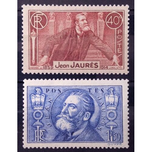 Série Jean Jaurès - Superbes N° 318-319 Neufs* - Cote 19,00 - France Année 1936 - N26188