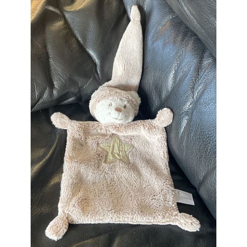 DOUDOU PLAT OURS MARRON ÉTOILE NICOTOY 22CM