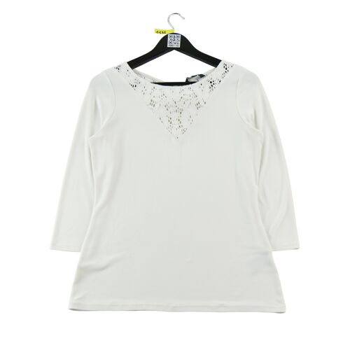 Reconditionné - T-Shirt Manches Longues Femme Blanc - Taille S - Femme - Blanc
