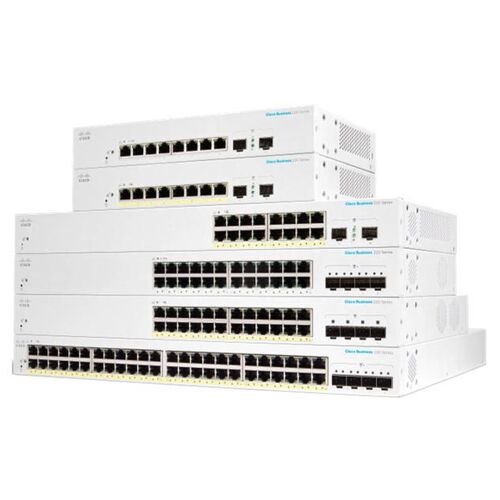 Cisco CBS220-48P-4G Géré L2 Gigabit Ethernet (10/100/1000) Connexion Ethernet, supportant l'alimentation via ce port (PoE) Blanc