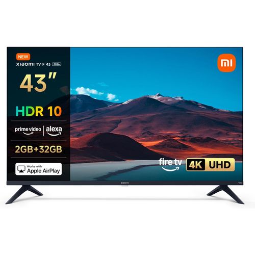 XIAOMI TV F 43, 109 cm (43 Pouces), 4K UHD, Smart TV, Fire TV, Contrôle Vocal Alexa, HDR10, MEMC, 2Go+32Go, Compatible avec AirPlay