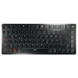 CHERRY KW X ULP 2.0 MINI - Clavier (sacoche) - 75% - compact - rétro-éclairé - sans fil - 2.4 GHz, Bluetooth 5.2, USB - QWERTZ - Allemand - commutateur : profil ultra bas CHERRY MX - noir