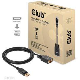 CLUB3D CAC-1012 câble vidéo et adaptateur 2 m DisplayPort VGA (D-Sub) Noir