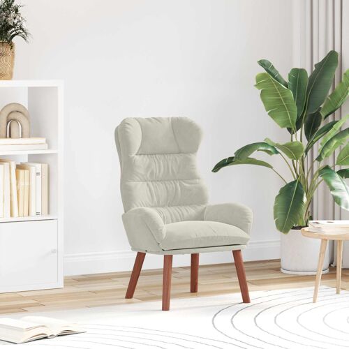 vidaXL fauteuil Crème 69 x 74 x 93 cm Velours