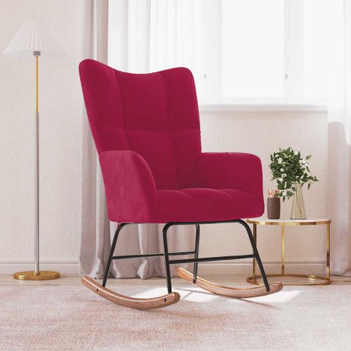 vidaXL Chaise à bascule Rouge bordeaux Velours