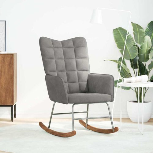 vidaXL Chaise à bascule Gris clair Velours