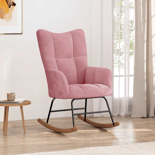 vidaXL Chaise à bascule Rose Velours