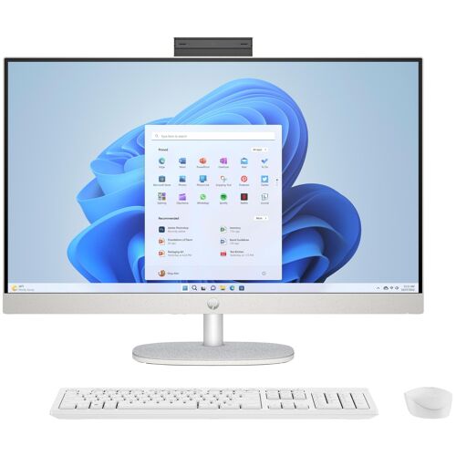 HP All-in-One 27-cr0076nf PC AMD Ryzen 7 7730U 27" 1920 x 1080 32 Go DDR4-SDRAM 1 To SSD Windows 11 Home Wi-Fi 6 (802.11ax) Blanc