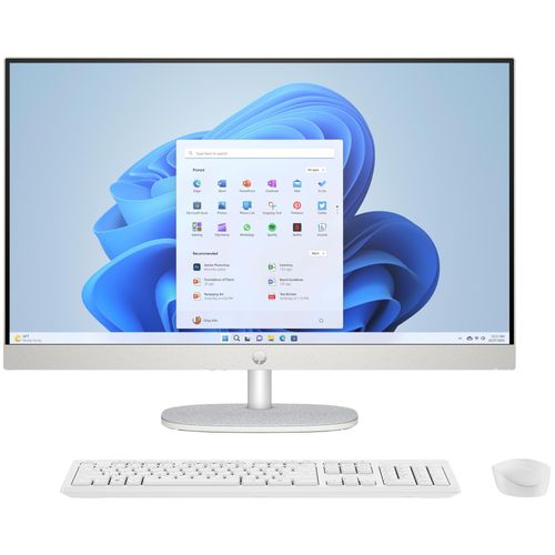 HP All-in-One 27-cr0077nf PC AMD Ryzen 7 7730U 27" 1920 x 1080 16 Go DDR4-SDRAM 512 Go SSD Windows 11 Home Wi-Fi 6 (802.11ax) Blanc