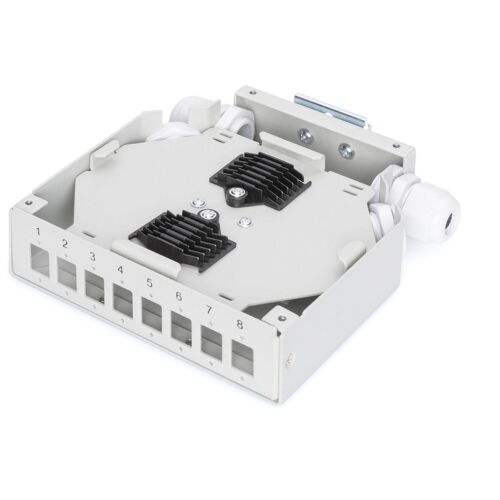 Digitus Boîtier d'épissure de profilés chapeau pour 8 coupleurs LC/DX