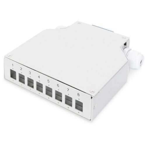 Digitus Boîtier d'épissure de profilés chapeau pour 8 coupleurs LC/DX