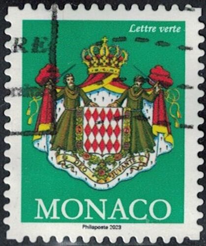Monaco 2023 Oblitéré Used Armoiries Blason Lettre Verte Y&T Mc 3364 Su