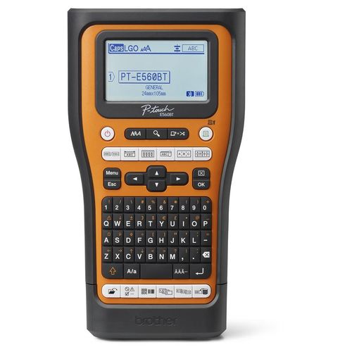 Brother PT-E560BTSP imprimante pour étiquettes Transfert thermique 180 x 180 DPI 30 mm/sec Sans fil et filaire HSE/TZe Bluetooth QWERTY
