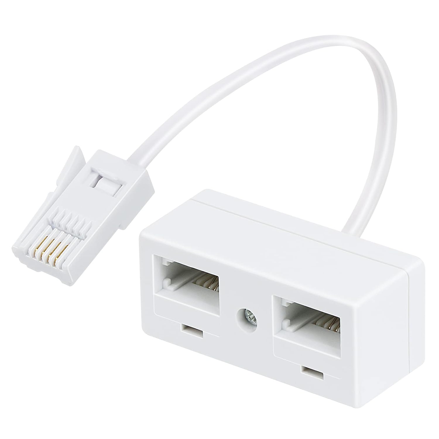 Huybaa Cable Adaptateur Rj11 Telephone Fixe Pour Box,doubleur Rj11 Convient Téléphone Et Fax,pour Cable Telephone Fixe,prise Telephone Avec Répartiteur De Prise RJ11 6P4C
