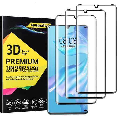 CAUC-[Lot de 3] [Couverture complète] Protecteur d'écran pour Huawei P30 Pro, film en verre trempé [couverture complète] [LifetimeSupport] [anti-rayures] [anti-éclats]