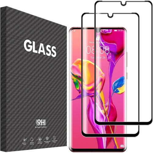 CAUC-Verre trempé pour Huawei P30 Pro Film protection ecran, 2 Pièces protector HD Vitre 9H Dureté Glass Sans Bulles Anti-Rayures Compatible avec Huawei P30 Pro