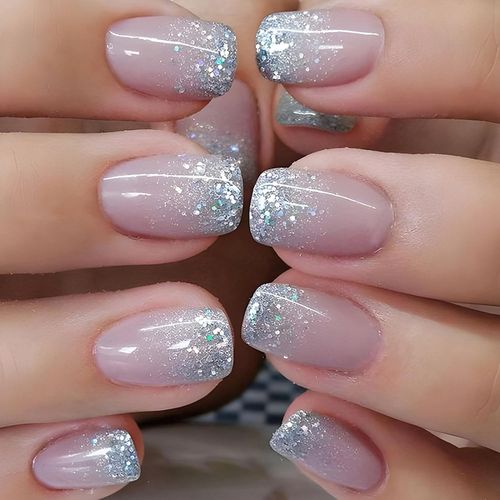 Oayew-French Press On Nails Lot De 24 Faux Ongles Courts À Coller - Brillant - En Acrylique Naturel - Pour Nail Art (Rose, 24 Pièces) 