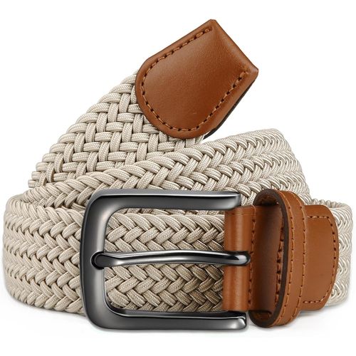 Cauc-Ceinture Stretch Pour Hommes Tressée, Ceinture Élastique Pour Hommes Sans Trous En Tissu 35 Mm Pour Pantalon De Golf, Costume Décontracté