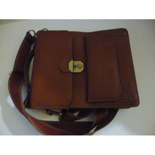 sac bandoulière homme cuir marron marque Lancaster