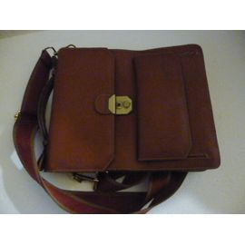 sac bandoulière homme cuir marron marque Lancaster