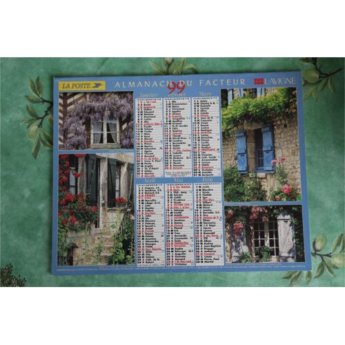 Calendrier Almanach Des Postes Ptt  1999 Fleurs Lardy Talmont Bandol Dozulé Anglin Région Jura