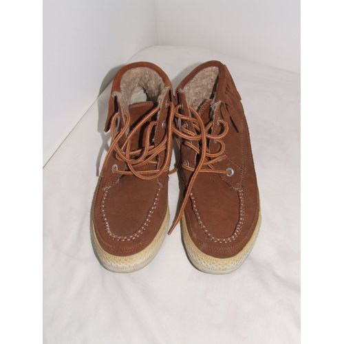 Chaussures Bottines Converse All Star Marron Franges Fourrees P.39