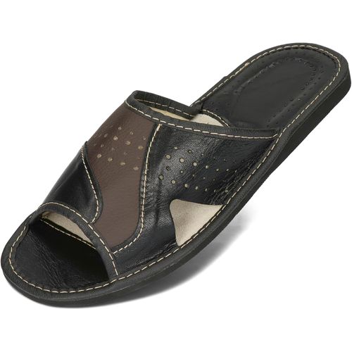 Cauc-Chaussons En Cuir Pour Homme Pantoufles Confortable Chaussons Hommes Été 40-46 Eu - 44