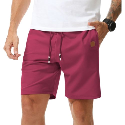 Cauc-Short Sport Pour Homme Short D'été Running Coton Bermudas Décontracté Avec Zipper Poches