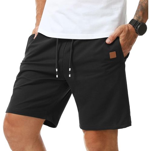 Cauc-Short Sport Pour Homme Short D'été Running Coton Bermudas Décontracté Avec Zipper Poches