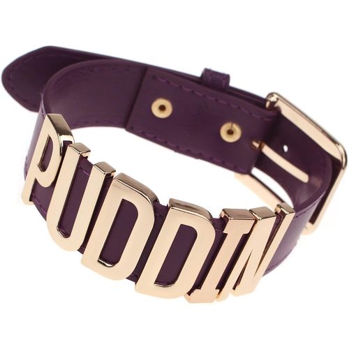 Cauc-Or Lettre Puddin Choker Necklace Collier Ceinture Violet Réglable Pour Femmes Filles Enfant Adulte (Environ 1.2 Pouces De Largeur)