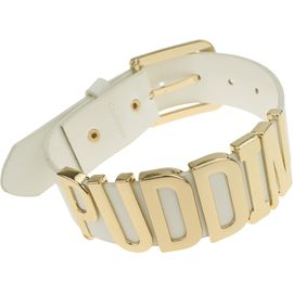 Cauc-Or Lettre Puddin Choker Necklace Collier Ceinture Blanc Réglable Pour Femmes Filles Enfant Adulte (Environ 1.2 Pouces De Largeur)