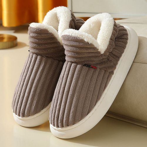 Chaussons En Coton Taille 42-43 - Longueur Extérieure 30 Cm - Intérieure 25.5 Cm - Pantoufles Chaudes Et Confortables Pour Automne Et Hiver - Semelle Anti-Dérapante - Léger Et Respirant,