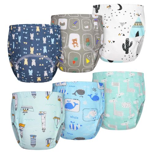 Lot De 6 Culottes D'apprentissage Bébé - Couches Lavables En Coton Respirant Pour Enfants - Taille 110 (25-40 Cm) - Réutilisables Pour Garçons Et Filles - Absorption Optimale Et Confortable